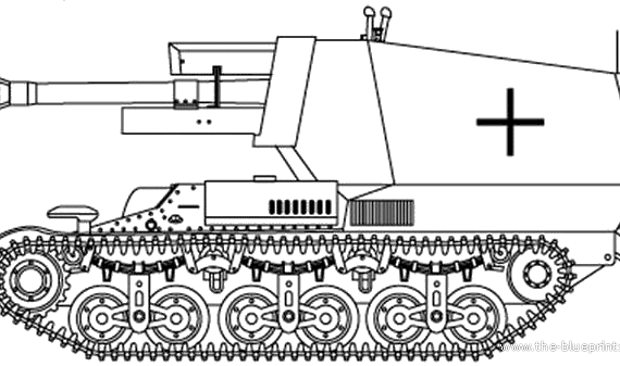 Танк 10.5cm le FH18(Sf) auf Geschutzwagen LOrS Lorraine - чертежи, габариты, рисунки