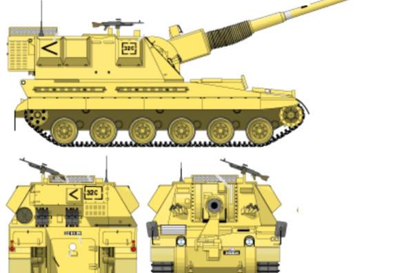 Танк 155mm AS-80 SPG - чертежи, габариты, рисунки