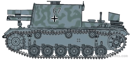 Танк 15cm SIG 33 Ausf. Pz.III - чертежи, габариты, рисунки
