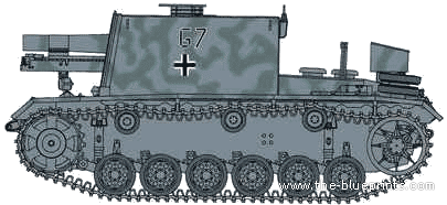 Танк 15cm Sturm-Infanteriegeschutz 33 Ausf. Pz III - чертежи, габариты, рисунки