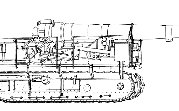 194mm Tank St. Chamond SP Gun WWI - drawings, dimensions, pictures