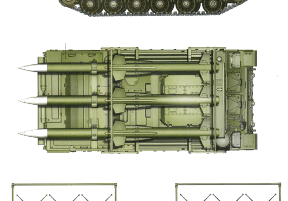 Tank 2K12 Kub SA-6 Gainful SAM - drawings, dimensions, figures