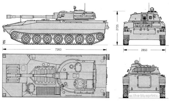 Tank 2S - drawings, dimensions, figures