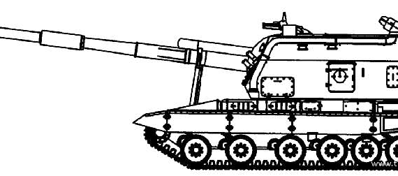 Танк 2S19 MSTA-S 152mm - чертежи, габариты, рисунки