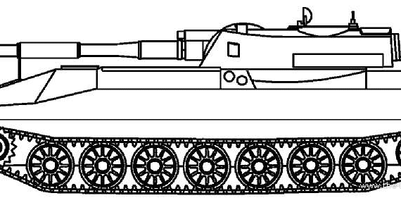 Tank 2S1 M-1974 Gvodzika 122mm - drawings, dimensions, figures