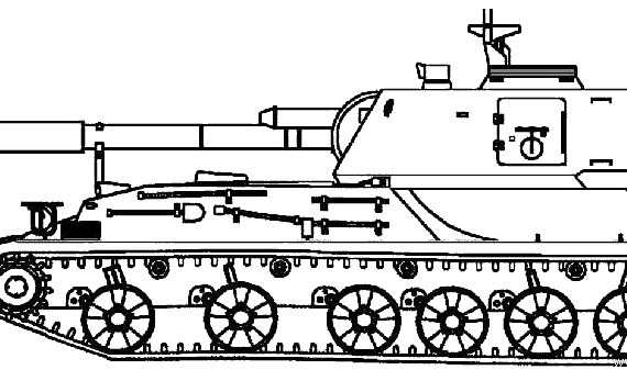 Tank 2S3 M-1973 Akatsiya 152mm - drawings, dimensions, figures