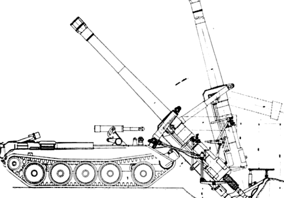 Tank 2S4 Tyullan 240mm Mortar - drawings, dimensions, figures