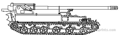 Tank 2S5 152-mm SPG Giatsint-S (USSR) - drawings, dimensions, figures
