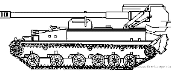 Tank 2S5 Giatsint-S 152mm - drawings, dimensions, figures