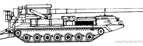 Tank 2S7 M - Pion 203mm SPG (1975) - drawings, dimensions, figures