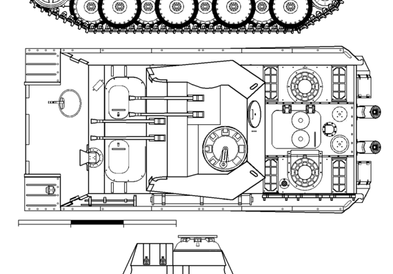 Танк 2cm Flakvierling auf Panther Fahrgestell Flakpanzer-341 - чертежи, габариты, рисунки