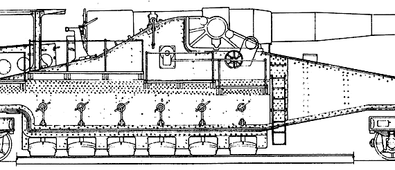 Танк 305mm Mle Railroad Gun (1906) - чертежи, габариты, рисунки