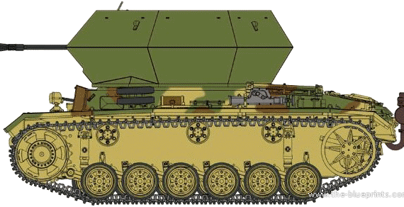 Танк 3.7cm FlaK 43 auf Fahrgestell Pz.Kpfw.III Ausf.M - чертежи, габариты, рисунки