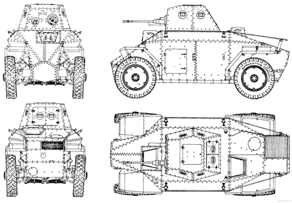 Танк 39M Csaba - чертежи, габариты, рисунки