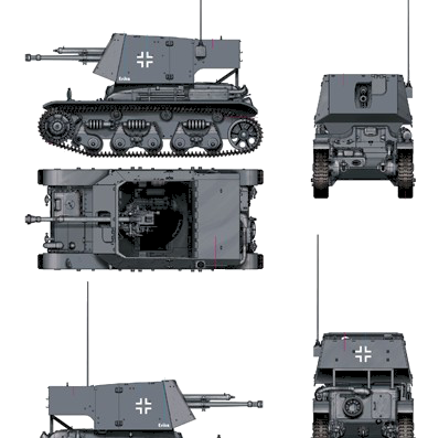 Tank 4.7 cm Pak (t) Sfl.auf Fgst. Pz.Kpfw.35 R 731 (f) - drawings, dimensions, figures