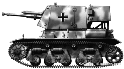Tank 47 mm Pak (t) auf GW 35R (f) - drawings, dimensions, figures