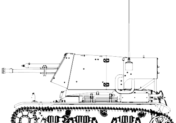 Танк 4.7cm Pak(t) Panzerjager R35(f) - чертежи, габариты, рисунки
