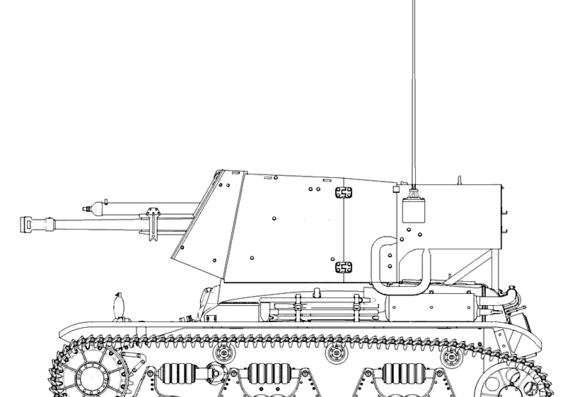 Tank 4.7cm Pak (t) Sfl.auf Fgst. Pz.Kpfw.35 R 731 (f) - drawings, dimensions, figures
