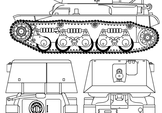 Tank 4.7cm Pak (t) auf Fgst. PzKpfw.35R 731 (f) - drawings, dimensions, figures