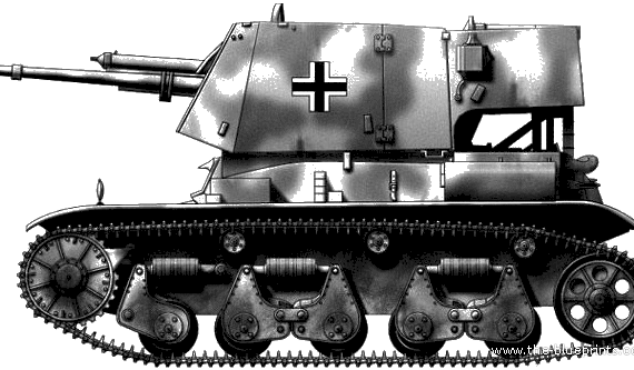 Танк 4.7cm Pak(t) auf Geschutzwagen 35R(f) - чертежи, габариты, рисунки