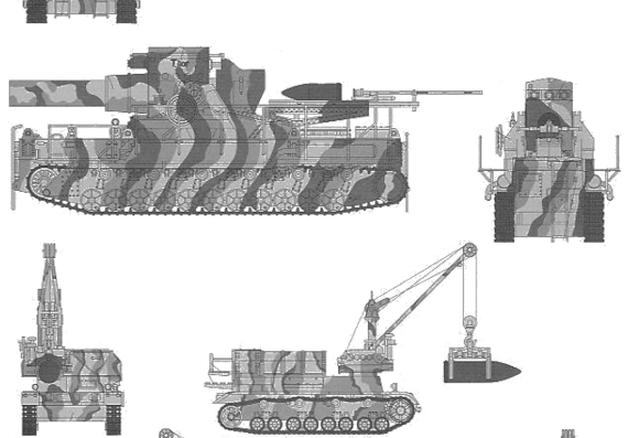 Танк 54cm Karl with Munitionspanzer IV ausf.F - чертежи, габариты, рисунки