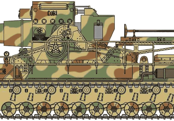 Tank 54cm Morser Loki Gerat 041 - drawings, dimensions, figures