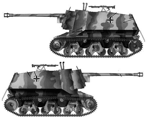 Tank 7.5cm Pak-40 H39 (f) Panzerjager - drawings, dimensions, figures