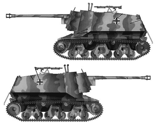 Tank 7.5cm Pak-40 Tank Destroyer H39 (f) - drawings, dimensions, pictures