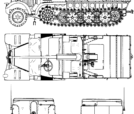 Tank 7.62 cm FK 36 (r) - drawings, dimensions, figures