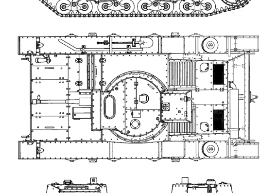 Tank 7TP Single-turret - drawings, dimensions, figures