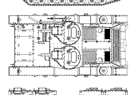 Tank 7TP Twin-turret - drawings, dimensions, figures