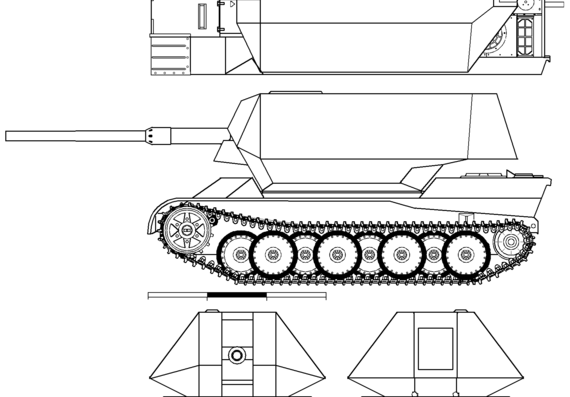 Tank 8.8cm Flak41 (Sf) Panther I Bauteile - drawings, dimensions, figures