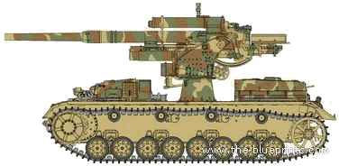 Танк 8.8cm Flak 37 auf Pz.Kpfw.IV Ausf.H - чертежи, габариты, рисунки