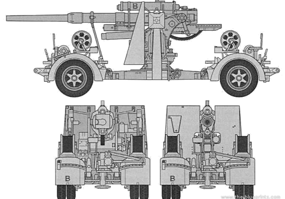 Tank 88mm Flak37 - drawings, dimensions, figures