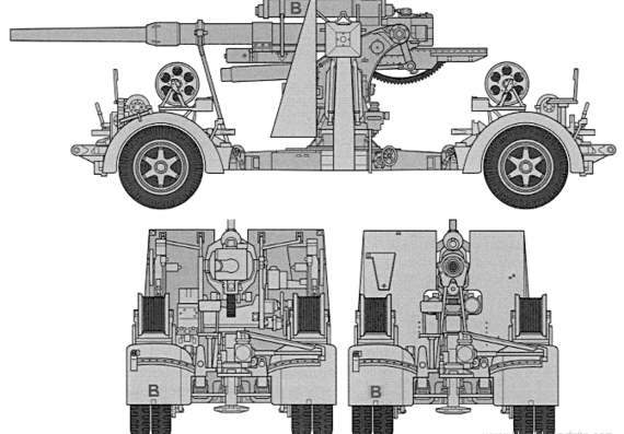 Tank 88mm Flak 37 - drawings, dimensions, figures