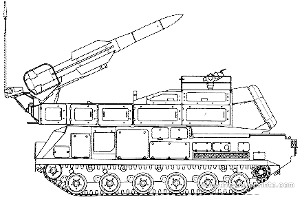 Tank 9A310M2 Buk SA-11 Gadfly - drawings, dimensions, figures