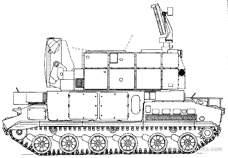 Tank 9K330 TOR M1M - drawings, dimensions, figures