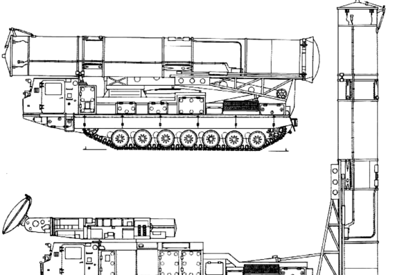Танк 9M82 SA-12 Giant S-300 Gladiator - чертежи, габариты, рисунки