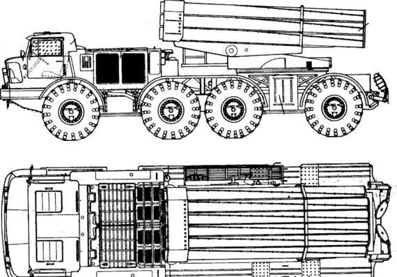 Tank 9N 140 Uragan MLRS - drawings, dimensions, figures