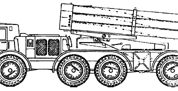 Tank 9P140 Uragan 220mm - drawings, dimensions, figures