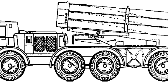 Танк 9P140 Uragan 220mm MLRS (USSR) - чертежи, габариты, рисунки