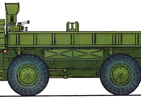 Танк 9T234-2 BM-30 Smerch MRL 280mm M1983 - чертежи, габариты, рисунки