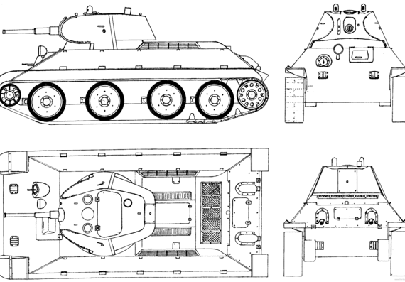 Tank A-20 - drawings, dimensions, figures