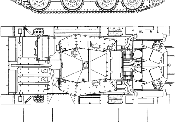 Танк A13 Cruiser Tank Mk III Covenanter III - чертежи, габариты, рисунки