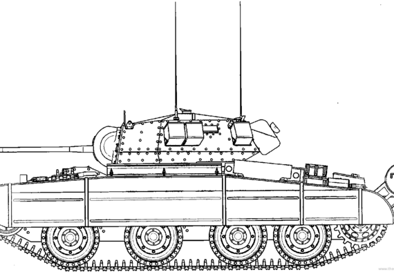 Танк A13 Cruiser Tank Mk III Covenanter IV - чертежи, габариты, рисунки