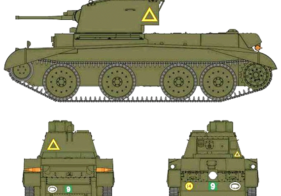 Танк A13 Mk.III - чертежи, габариты, рисунки