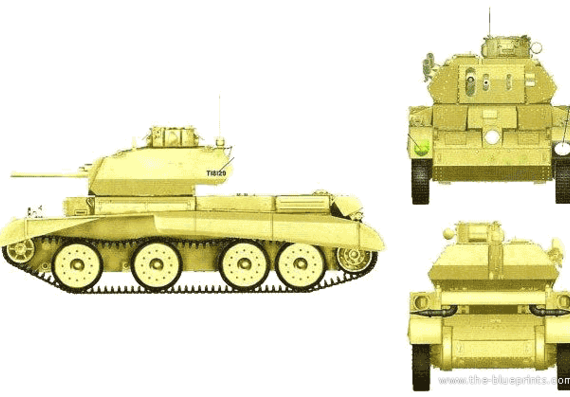 Tank A13 Mk.II Cruiserr Tank Mk.IV - drawings, dimensions, figures