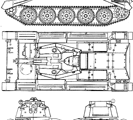 Танк A15 Crusader Mk.III AA - чертежи, габариты, рисунки