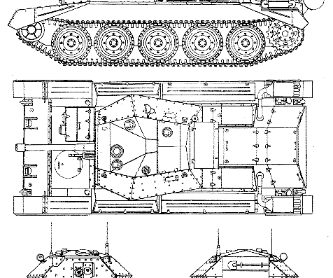 Танк A15 Crusader Mk.III Cruiser Tank Mk VI - чертежи, габариты, рисунки