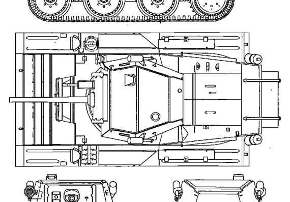 Танк A17 Tetrarch Vickers Light Tank Mk VII - чертежи, габариты, рисунки